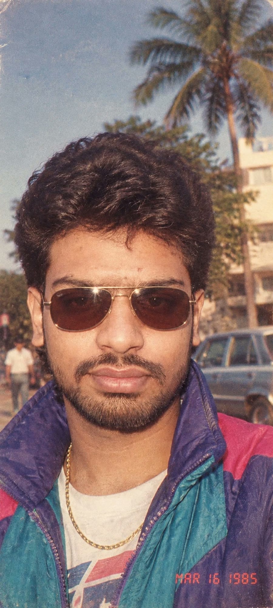 Yash Patidar in aviator sunglasses and a 90s windbreaker